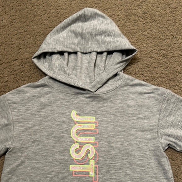 NWT Nike Kids Pullover Long Sleeve Just Do It Hoodie Gray Size 6X (6-7 Years) - Picture 3 of 6